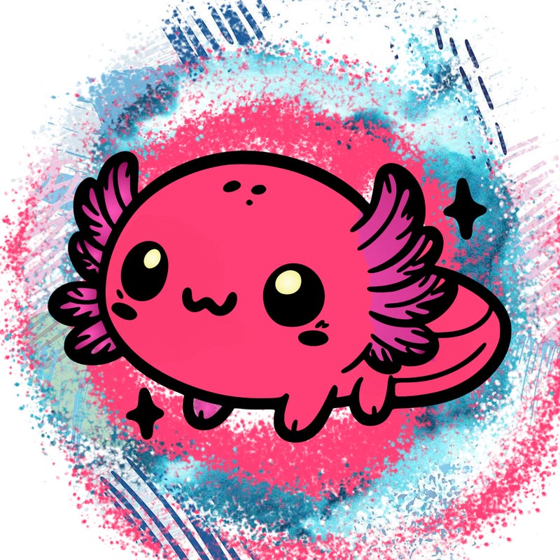 cute easy baby axolotl