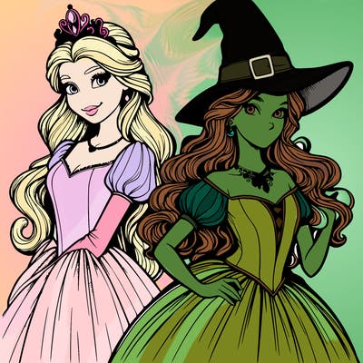 a realistic princess and a witch