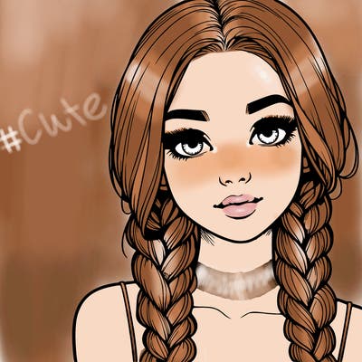 realistic girl with braids