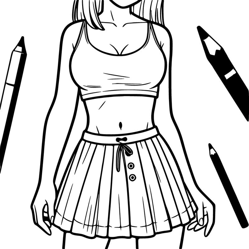 a woman wearing croptop and skirt