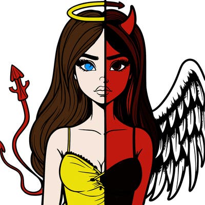 devil vs angel realistic girl