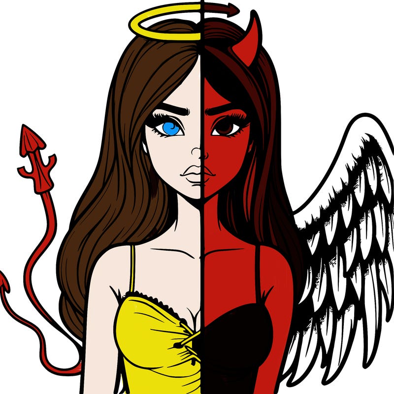 devil vs angel realistic girl