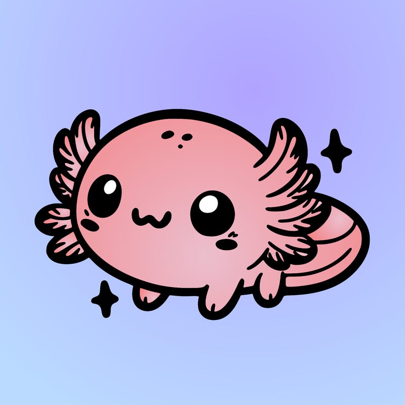 cute easy baby axolotl