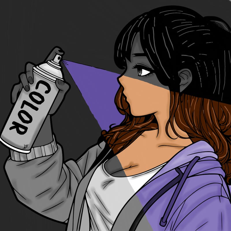 a realistic girl spray, painting