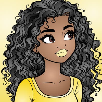 realistic girl with curly hair
