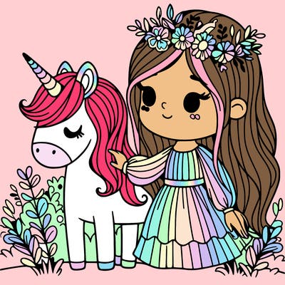 girl with unicorn