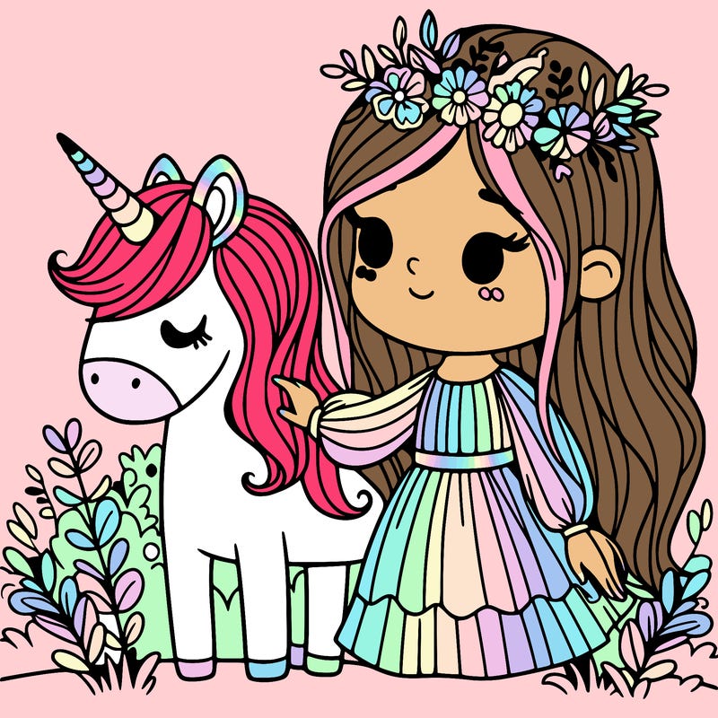 girl with unicorn