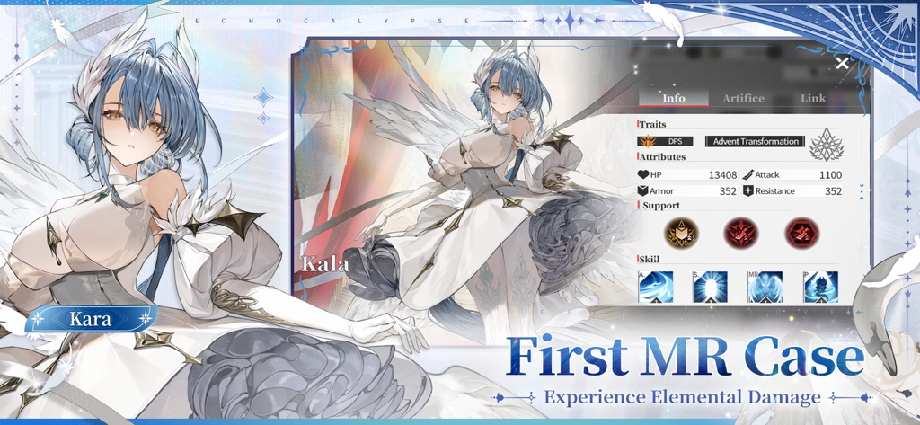 Kala the first MR Case character in Echocalypse Scarlet Covenant featuring her attributes and skills