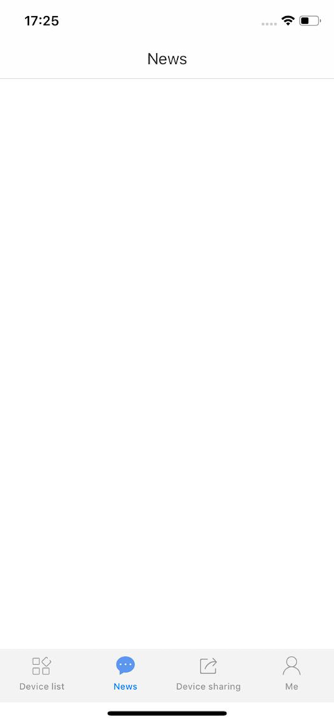 Intelligent AC - The news section of the Intelligent AC mobile application interface with an empty notification feed.