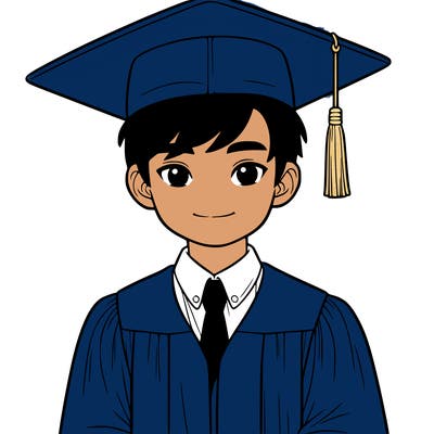asian person graduating from school realistic