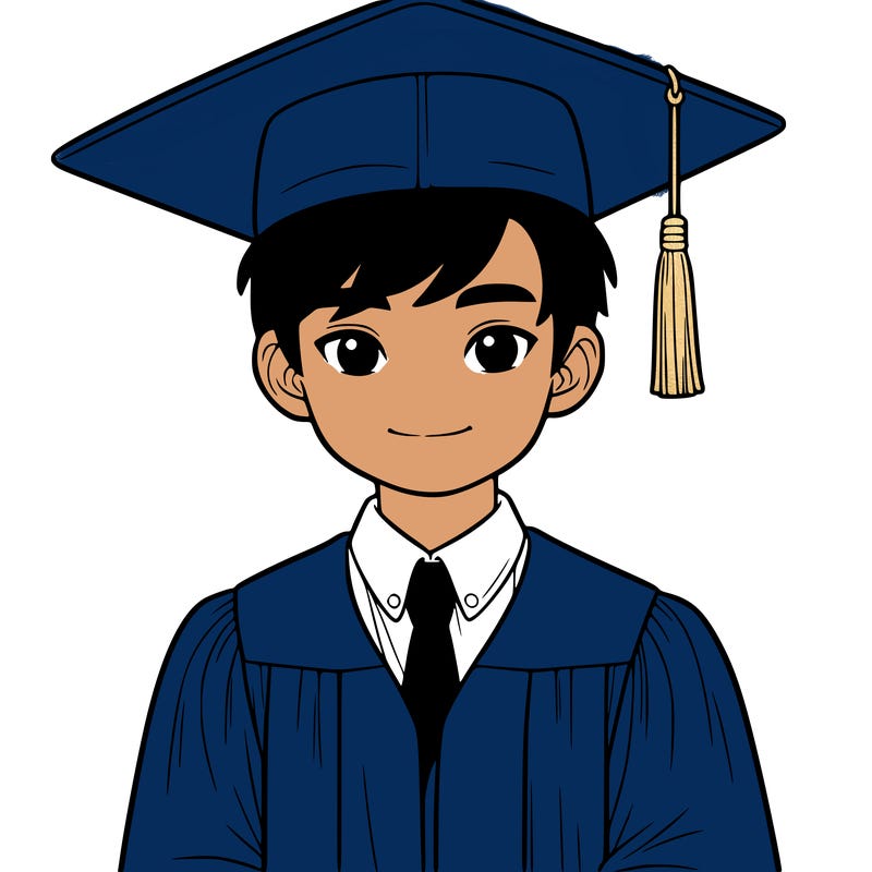 asian person graduating from school realistic
