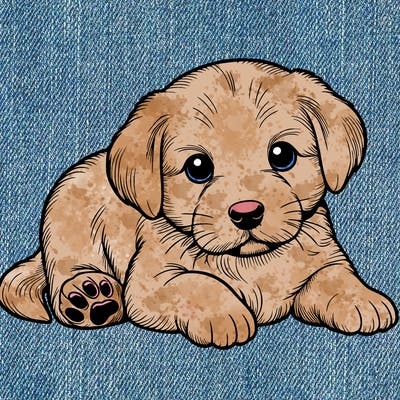 a cute realistic puppy