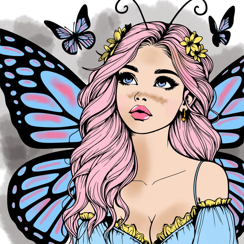 butterfly fairy realistic girl