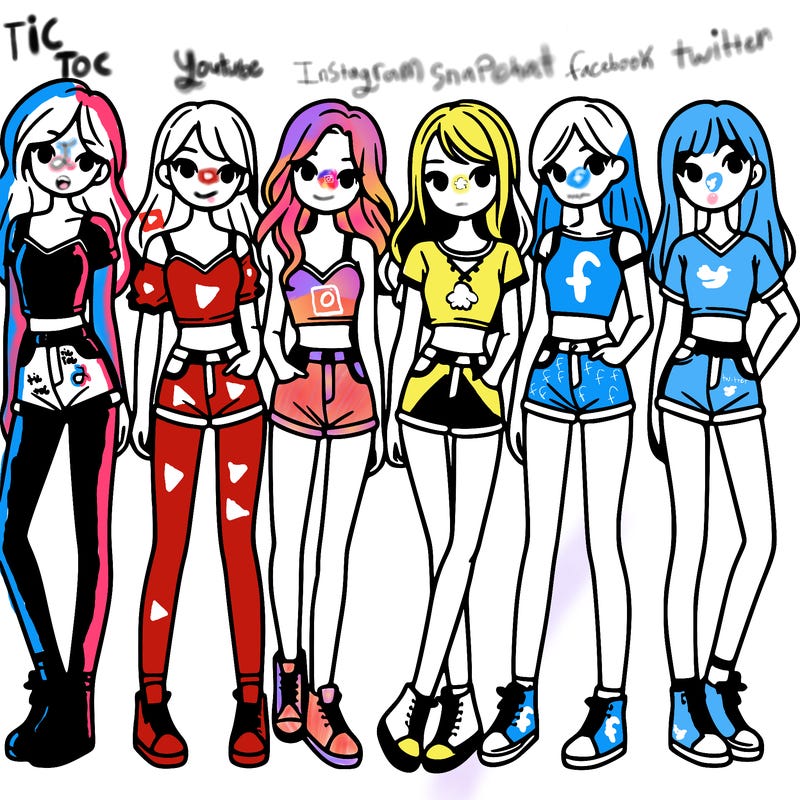 a group of girls wearing crop tops and shorts