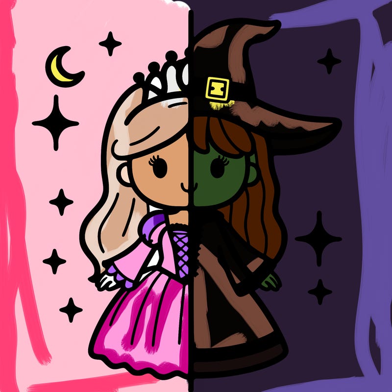split princess and witch