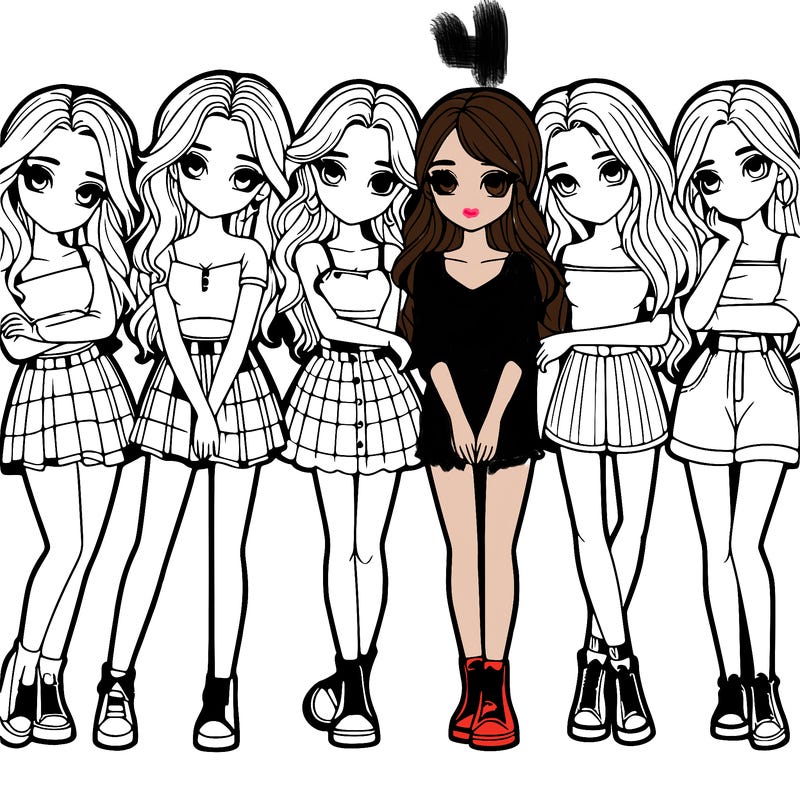 a group of girls realistic