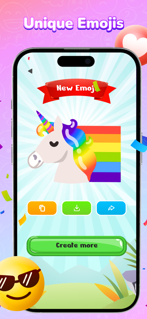 Emoji Kitchen - Emoji Mix - A custom rainbow unicorn emoji created using the Emoji Kitchen mix tool