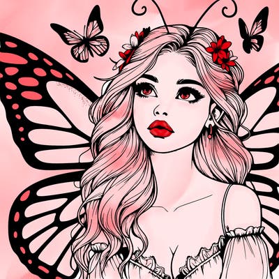 butterfly fairy realistic girl