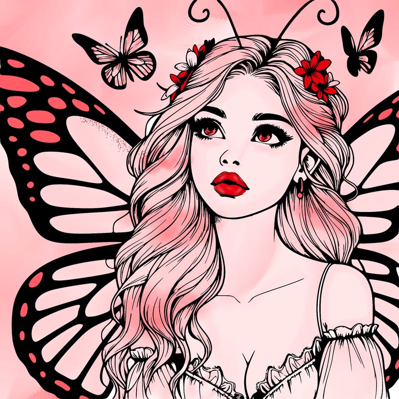 butterfly fairy realistic girl