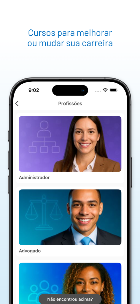 Meus Cursos Online - Professional career courses listed in the Meus Cursos Online educational app