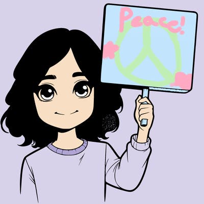 realistic girl holding up a sign