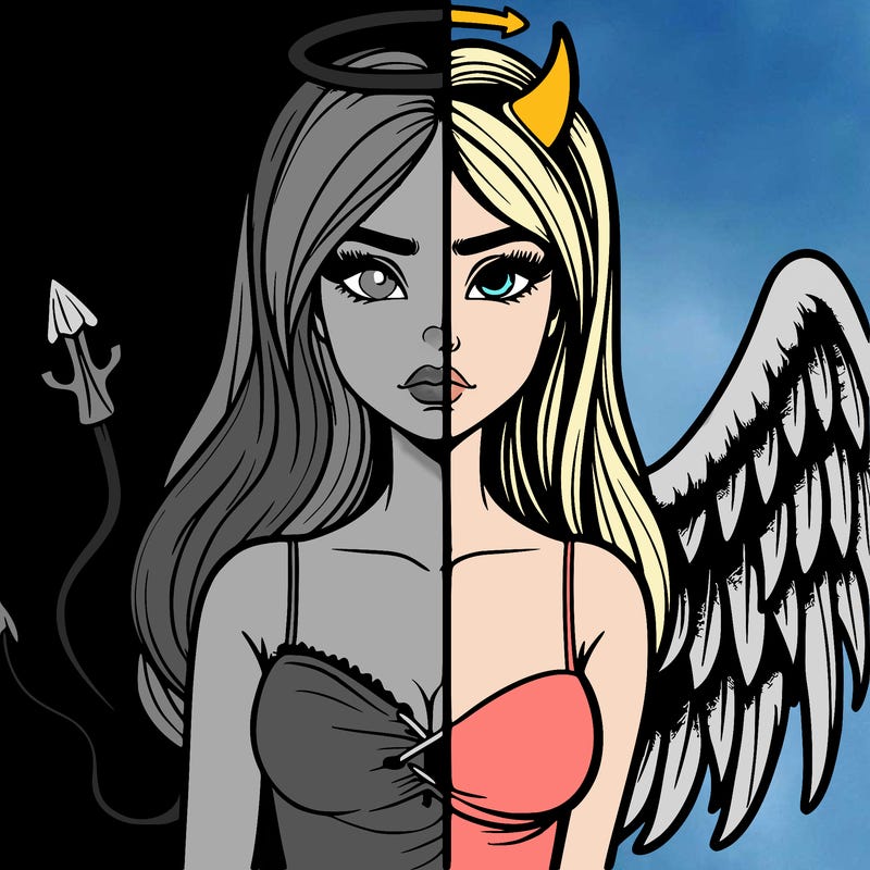 devil vs angel realistic girl