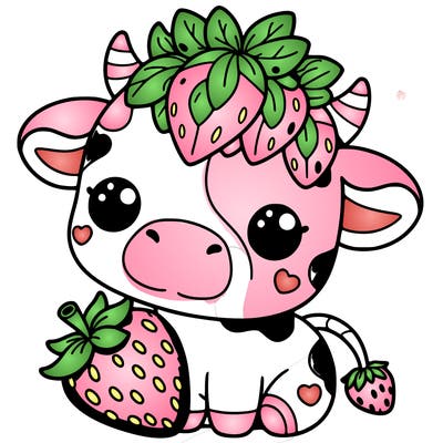 cute strawberry cow