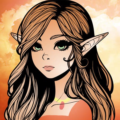 elf girl realistic dark fantasy