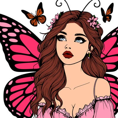 butterfly fairy realistic girl