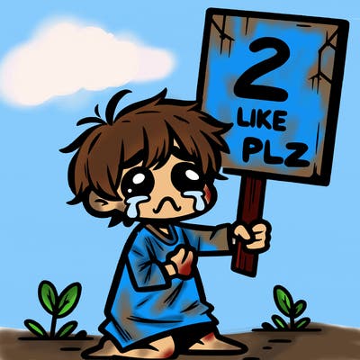 small poor toddler crying with sign that says 2 like plz