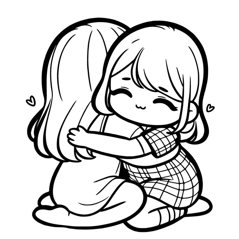 2 girls hugging