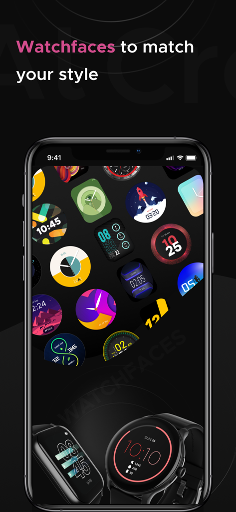 boAt Crest - boAt Crest 앱에서 사용할 수 있는 다양한 스타일의 시계 화면
