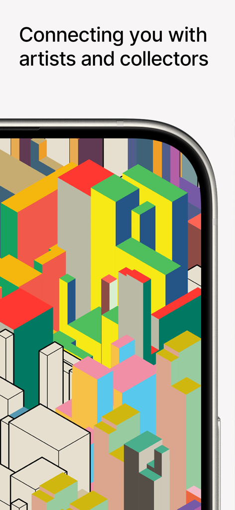 Deca Art app interface showcasing colorful digital art and artist community connection