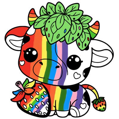 cute strawberry cow
