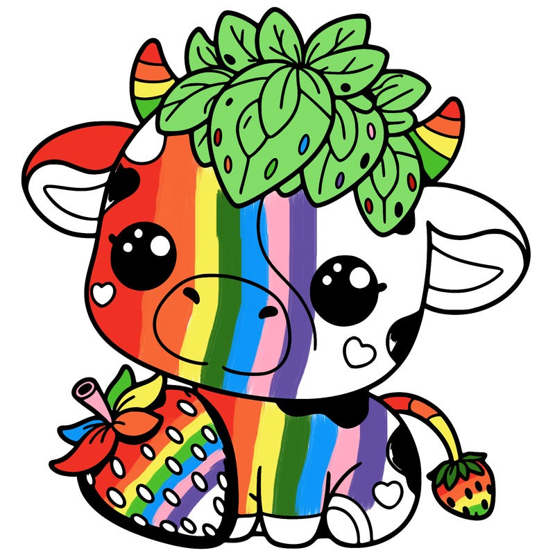cute strawberry cow