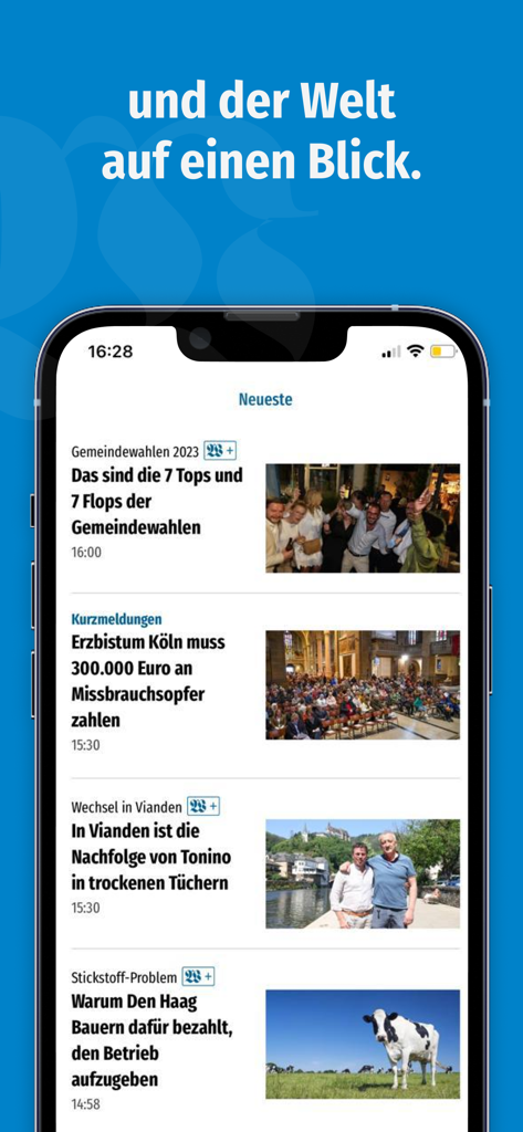 Wort.lu - Dernières actualités sur l'interface de l'application mobile Wort.lu.