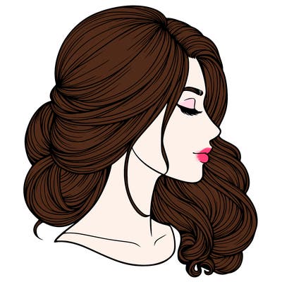 realistic woman's head & hair