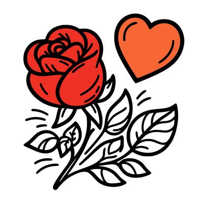 rose and heart