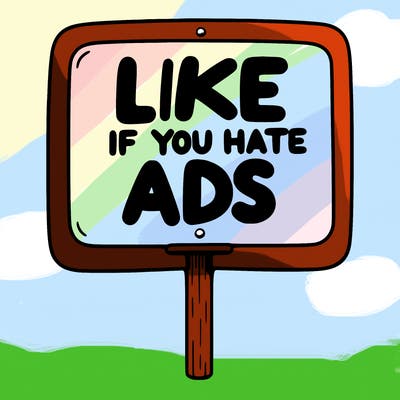 a sign that says like if you hate ads