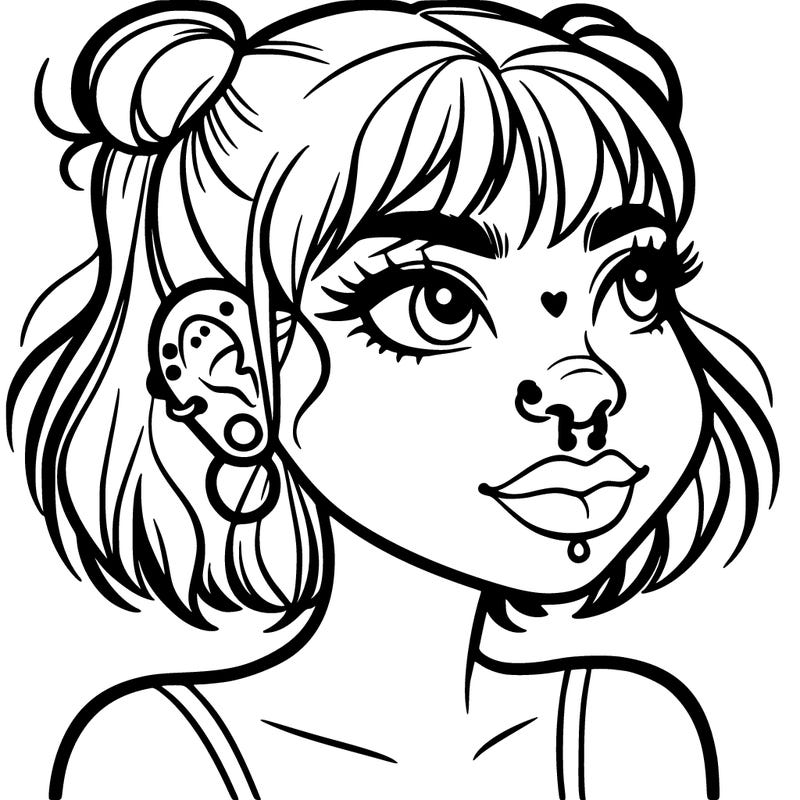 girl with two nose pircings