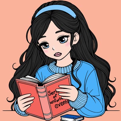 realistic girl reading a book