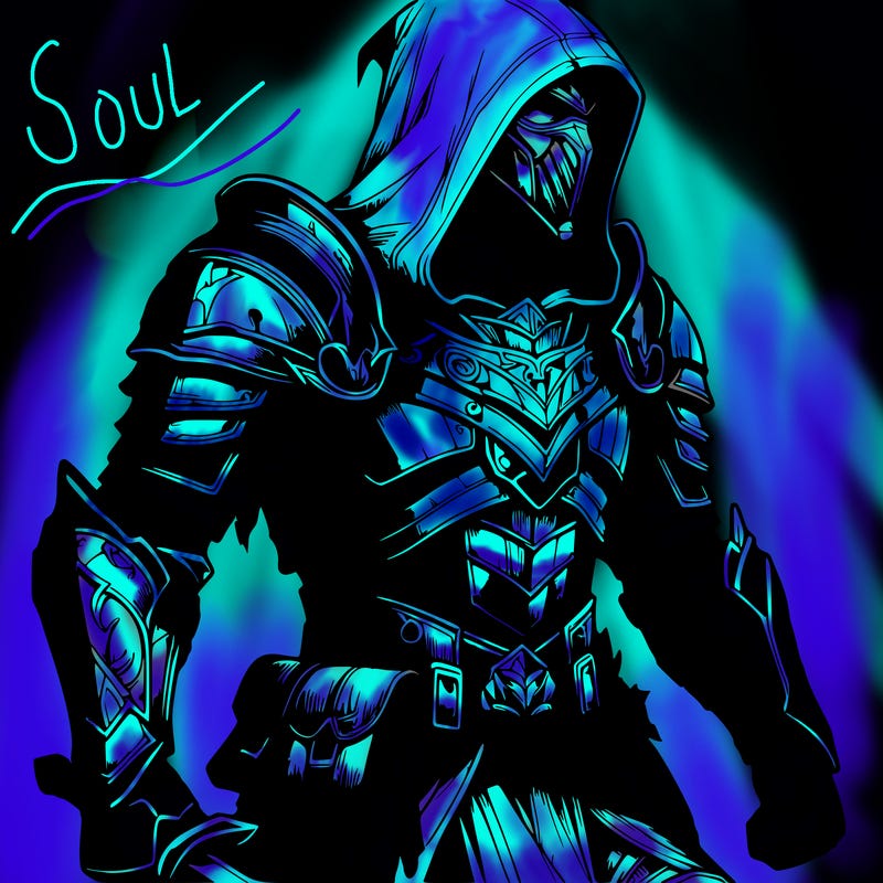 realistic warrior with armor and a hood