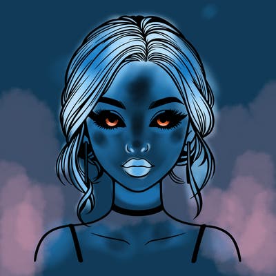 realistic girl with makeup on