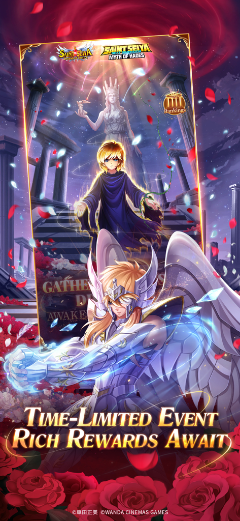 Saint Seiya: Legend of Justice - Saint Seiya Legend of Justice mobile game screenshot promoting a time limited event with rich rewards featuring anime characters