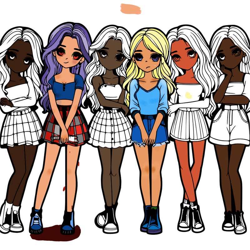 a group of girls realistic