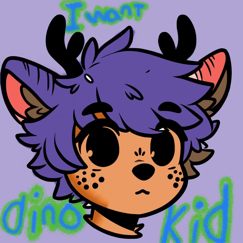 a humanoid deer with soft fluffy ears