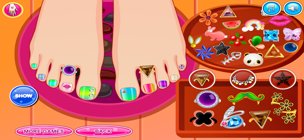 My Fashion Nail Salon Game - ファッションペディキュアサロンゲームでのカラフルなつま先ネイルアートとジュエリーデザイン