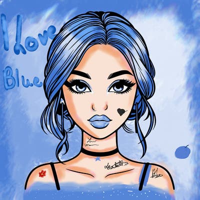 realistic girl with makeup on