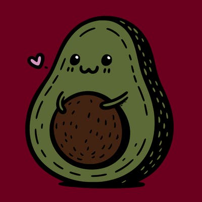 an avocado hugging an avocado