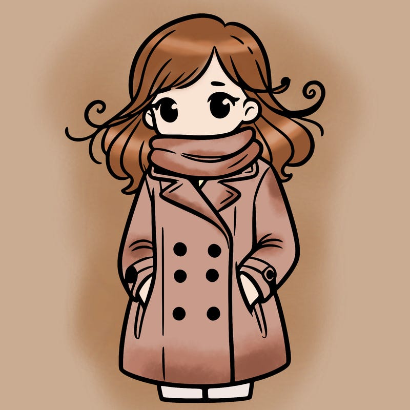 a girl in a coat